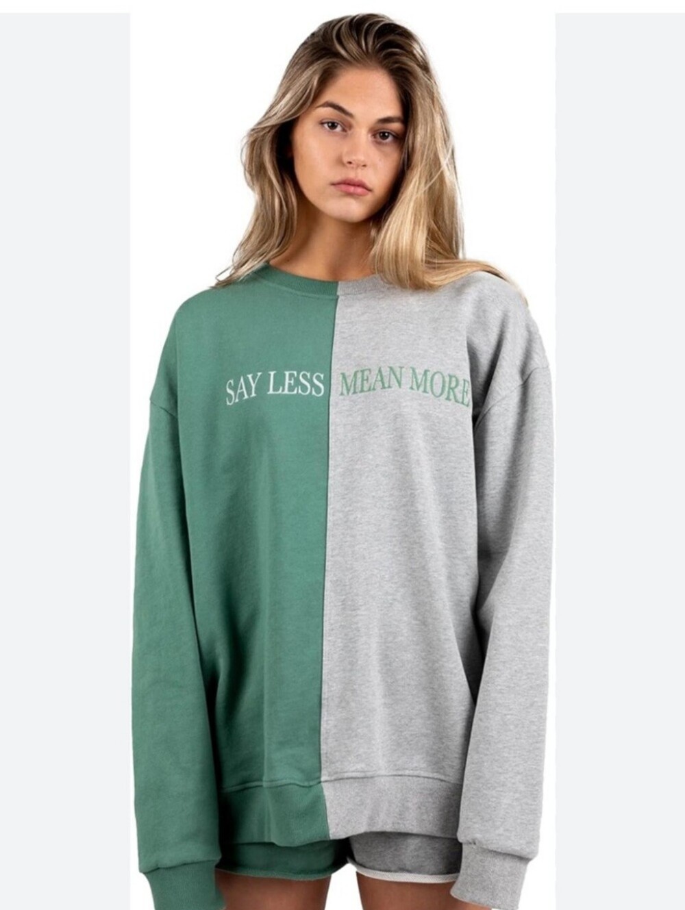 The Mayfair Group Green Gray Sweatshirt